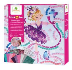 STICK'N FUN - GRAND MODÈLE 5 MOSAÏQUES PRINCESSE BALLERINE